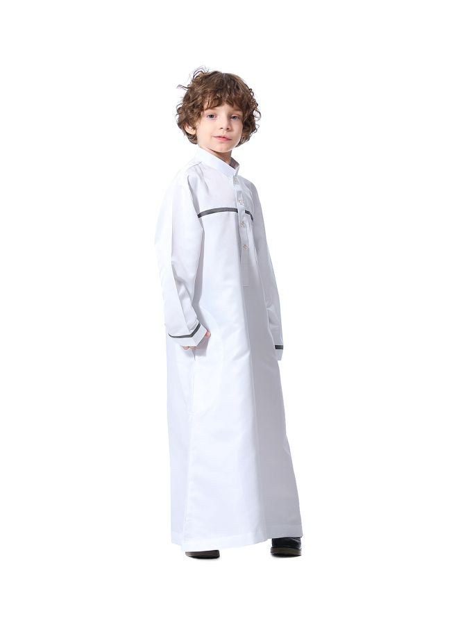 Hanyimidoo Pack Of 42 Kids High Neck Kandora White/Black  - Image 5