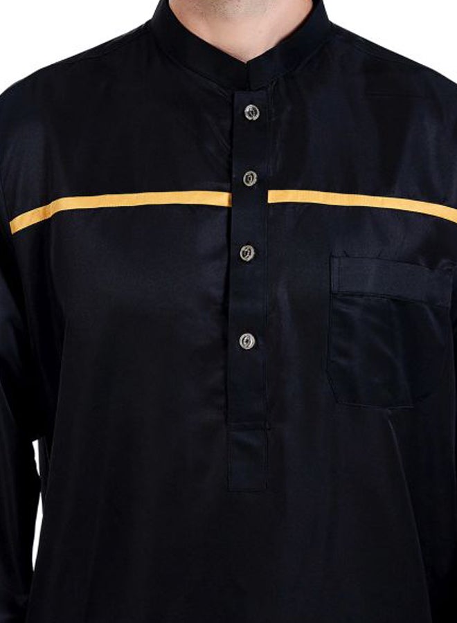 Hanyimidoo - Pack Of 52 Long Sleeves Kandora Black/Yellow - Image 1
