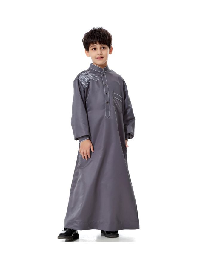 Hanyimidoo Pack Of 44 Kids High Neck Kandora Grey  - Image 3