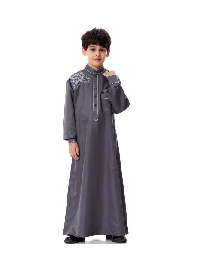 Hanyimidoo Pack Of 44 Kids High Neck Kandora Grey  - Image 4