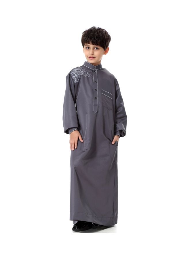 Hanyimidoo Pack Of 44 Kids High Neck Kandora Grey  - Image 5