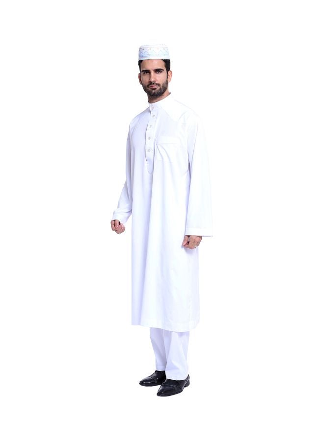 هانيميدو طقم كندورة برقبة عالية مكون من 60 قطعة أبيض  - Image 4