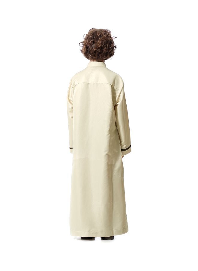 Hanyimidoo 48 Pack Kids High Neck Kandora Beige/Black  - Image 2