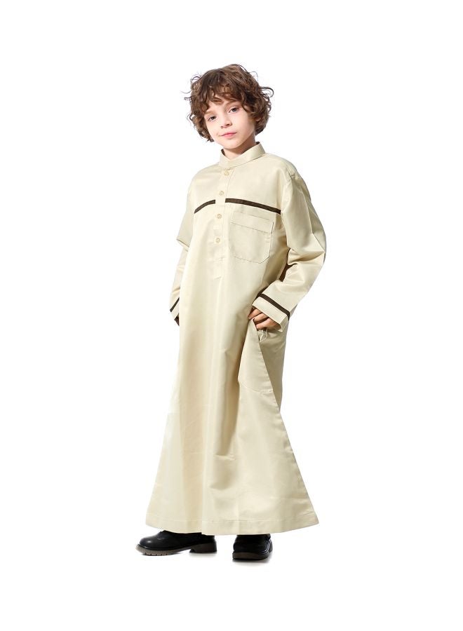 Hanyimidoo 48 Pack Kids High Neck Kandora Beige/Black  - Image 5