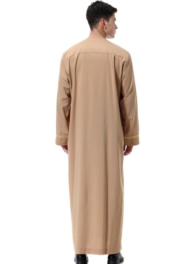 Hanyimidoo - 52 Pack Zipper Round Neck Kandora Beige - Image 1