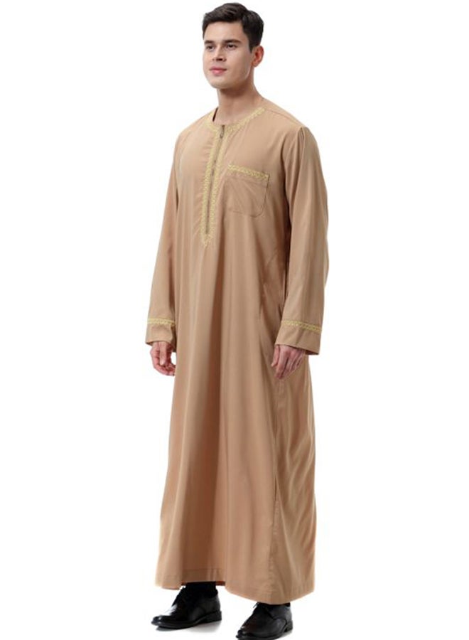 Hanyimidoo - 52 Pack Zipper Round Neck Kandora Beige - Image 1