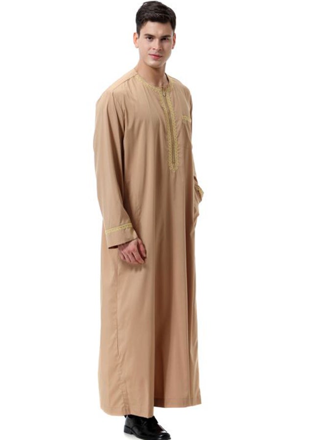 Hanyimidoo - 52 Pack Zipper Round Neck Kandora Beige - Image 1