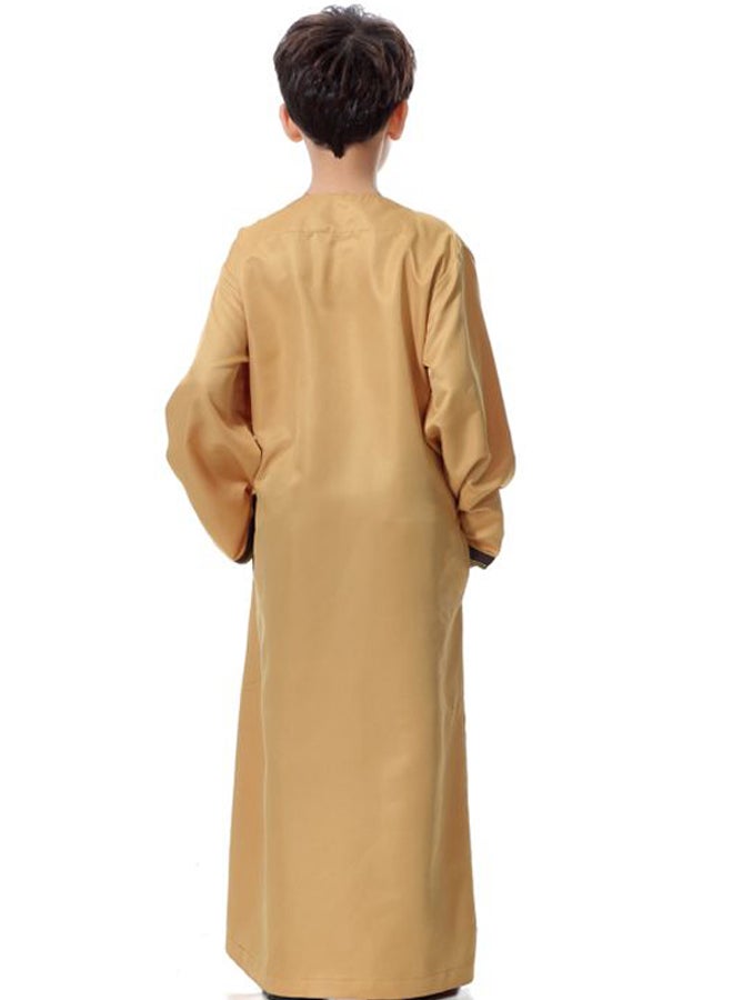 Hanyimidoo - 42 Pack Round Neck Kandora Beige/Black - Image 1
