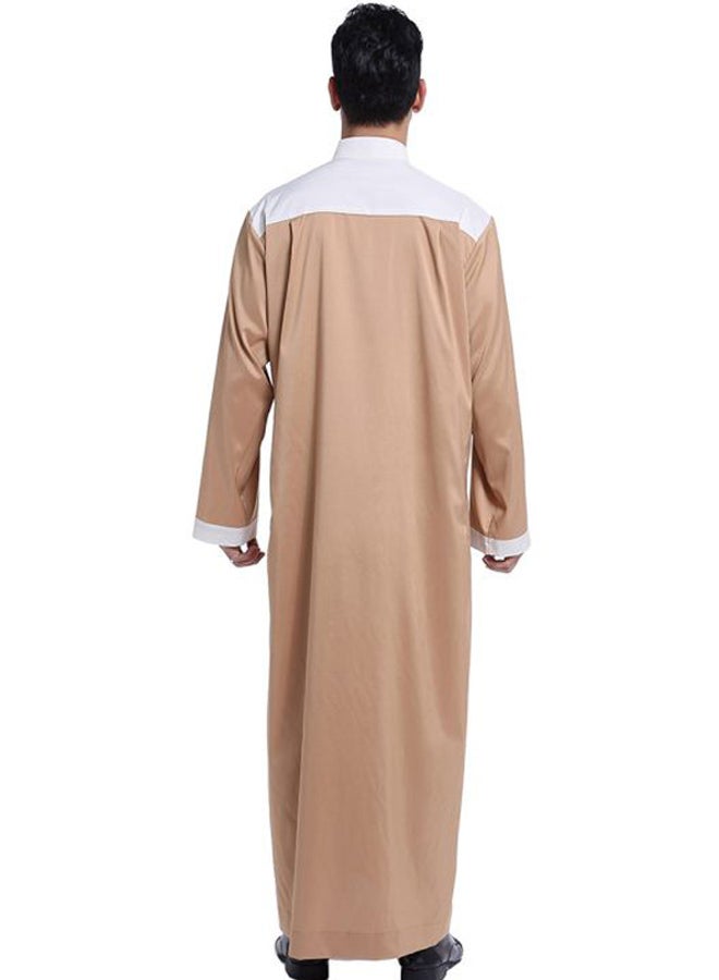 Hanyimidoo - 60 Pack High Neck Kandora Beige/White - Image 1