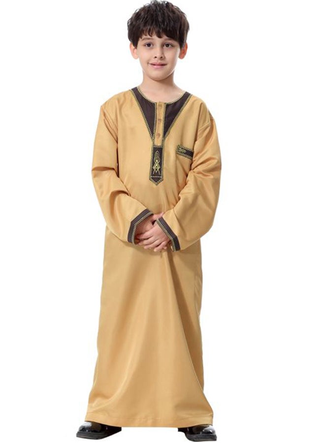 Hanyimidoo - 42 Pack Round Neck Kandora Beige/Black - Image 1