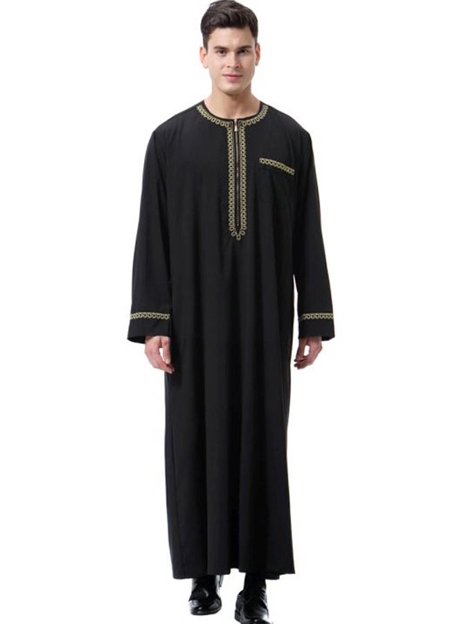 Hanyimidoo - 52 Pack Zipper Round Neck Kandora Black/Yellow - Image 1