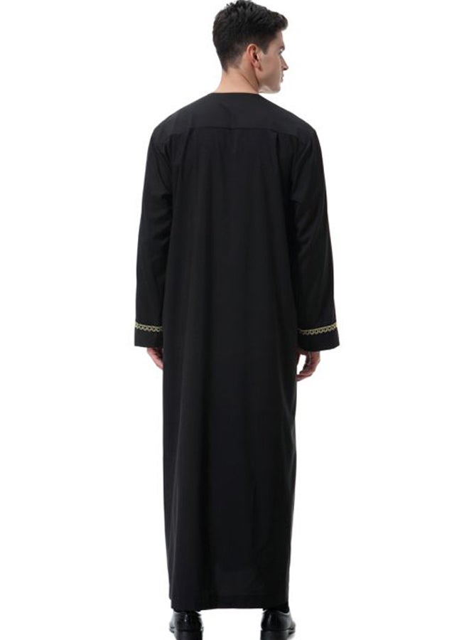 Hanyimidoo - 52 Pack Zipper Round Neck Kandora Black/Yellow - Image 1