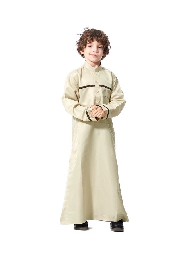 Hanyimidoo 48 Pack Kids High Neck Kandora Beige/Black  - Image 4