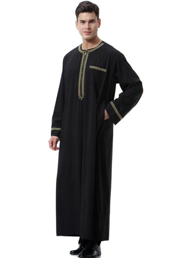 Hanyimidoo - 52 Pack Zipper Round Neck Kandora Black/Yellow - Image 1