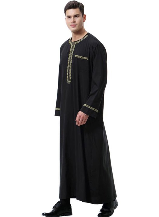Hanyimidoo - 52 Pack Zipper Round Neck Kandora Black/Yellow - Image 1