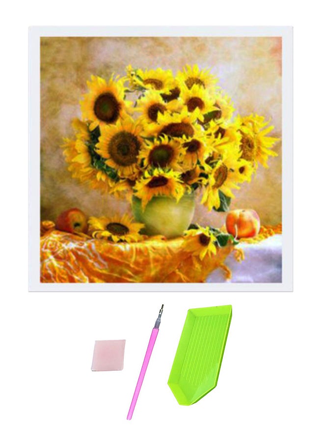 بيوينتي مجموعة ممتازة وكاملة الثقوب لتطريز اللوحات الفنية بالألماس، يمكنك صنعها بنفسك أخضر / أصفر / وردي - Image 1