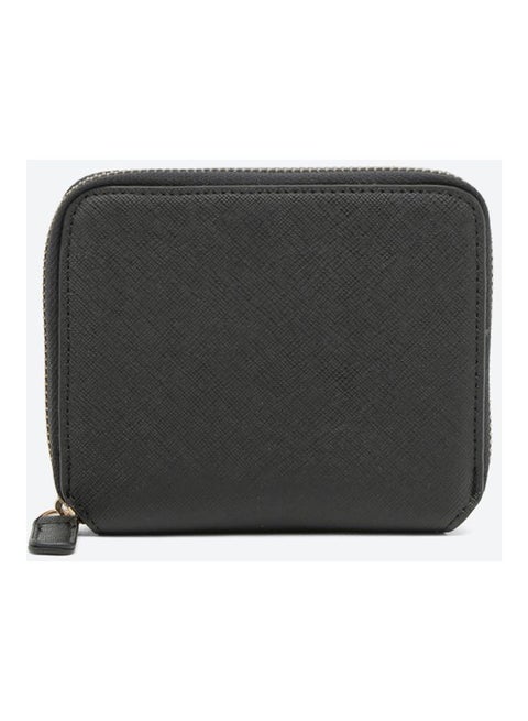 Zipper Closure Multipurpose Wallet Black