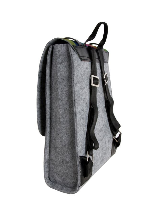 بيج ديزاين حقيبة ظهر كورنوكوبيا مصنوعةٌ من اللباد بتصميم سمكة رمادي/أحمر/زهري - Image 2