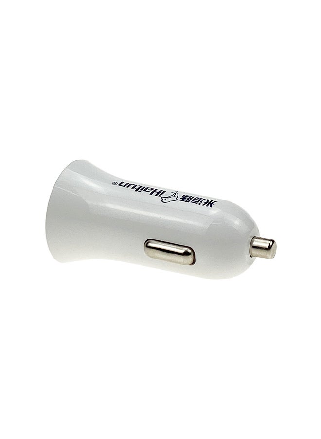 شاحن سيارة بمنفذ USB مزدوج بتيار 2.4 أمبير أبيض - Image 2