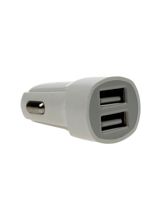 شاحن سيارة بمنفذي USB أبيض - Image 3