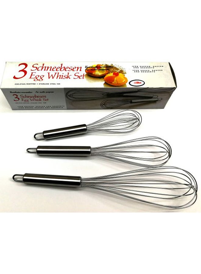 BITA 3-Piece Egg Whisk Set Silver 8, 10, 12inch  - Image 2