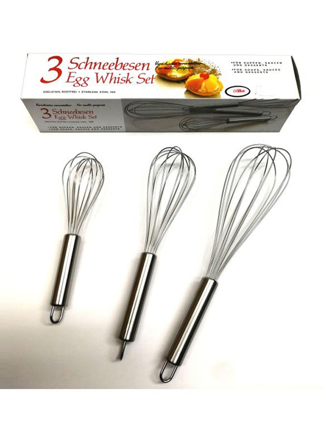 BITA 3-Piece Egg Whisk Set Silver 8, 10, 12inch  - Image 3