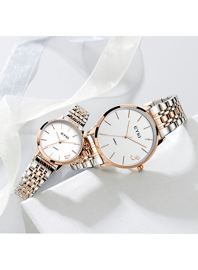 Eyki Men's Stainless Steel Analog Wrist Watch E2099L - 40 mm - Gold/Silver - Image 4