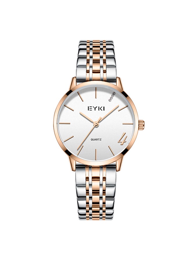 Eyki - Women's Stainless Steel Analog Wrist Watch E2099M - 30 mm - Gold/Silver - Image 1