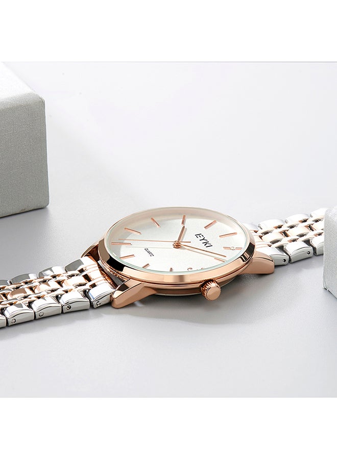 Eyki - Women's Stainless Steel Analog Wrist Watch E2099M - 30 mm - Gold/Silver - Image 1