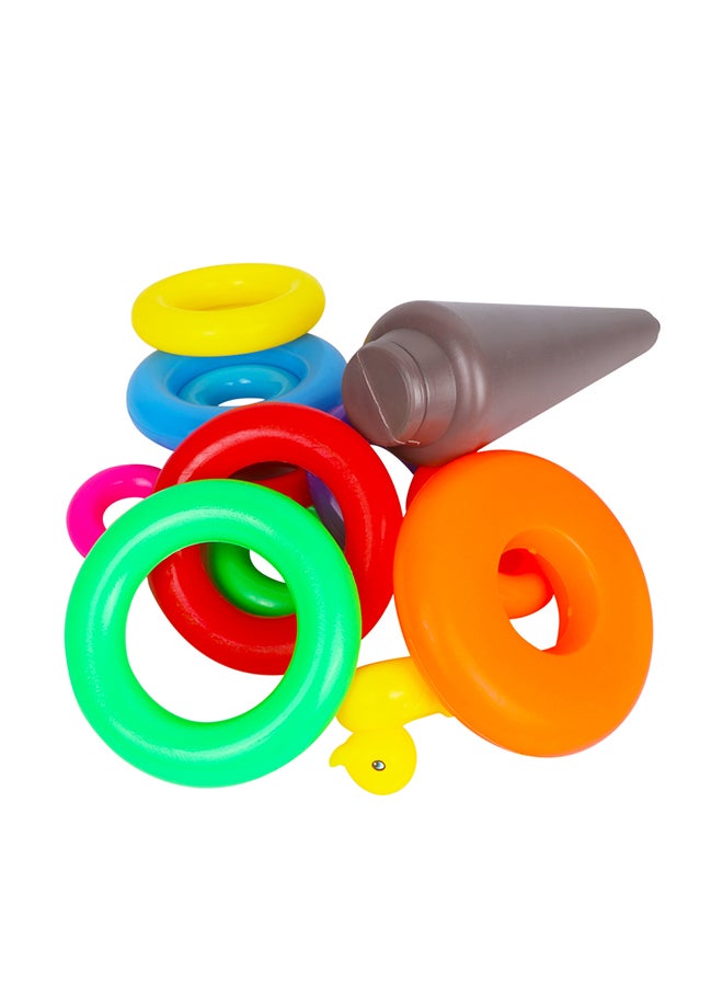 Beise - 13-Piece Duck Stacked Circle Play Toy Net Bag - Image 1