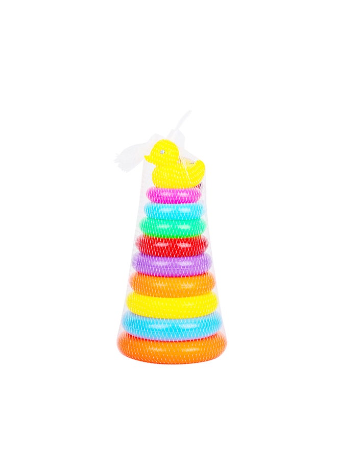 Beise - 11-Piece Duck Ferrule Stacked Circle Play Toy Net Bag - Image 1