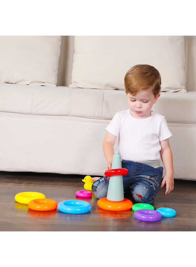 Beise - 11-Piece Duck Ferrule Stacked Circle Play Toy Net Bag - Image 1