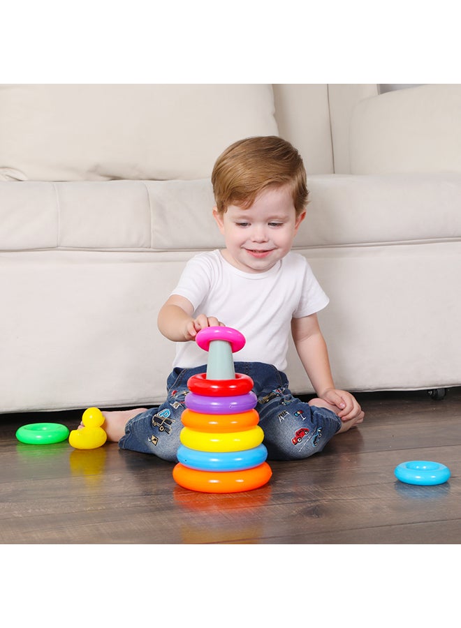 Beise - 11-Piece Duck Ferrule Stacked Circle Play Toy Net Bag - Image 1