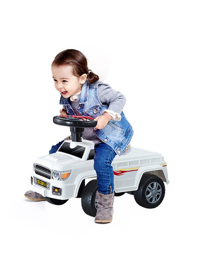 QUNXING Steering Wheel Electric Ride-On Toy White  - Image 2