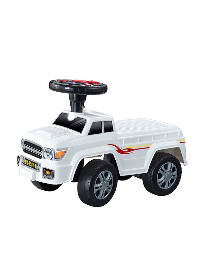 QUNXING Steering Wheel Electric Ride-On Toy White  - Image 1