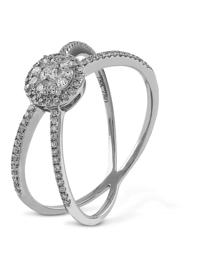 STARGEMS - 18 Karat White Gold Intertwined Diamond Studded Ring - Image 1
