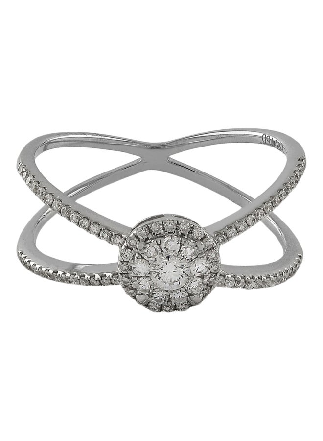 STARGEMS - 18 Karat White Gold Intertwined Diamond Studded Ring - Image 1