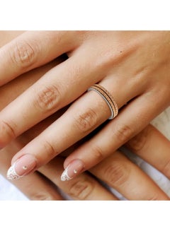 STARGEMS 18 Karat White With Rose Gold Two Tone Wedding Ring  - Image 4