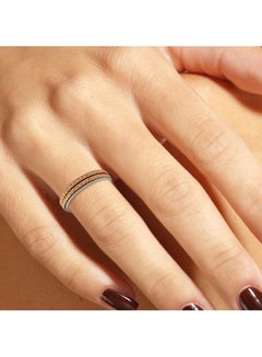 STARGEMS 18 Karat White With Rose Gold Two Tone Wedding Ring  - Image 4