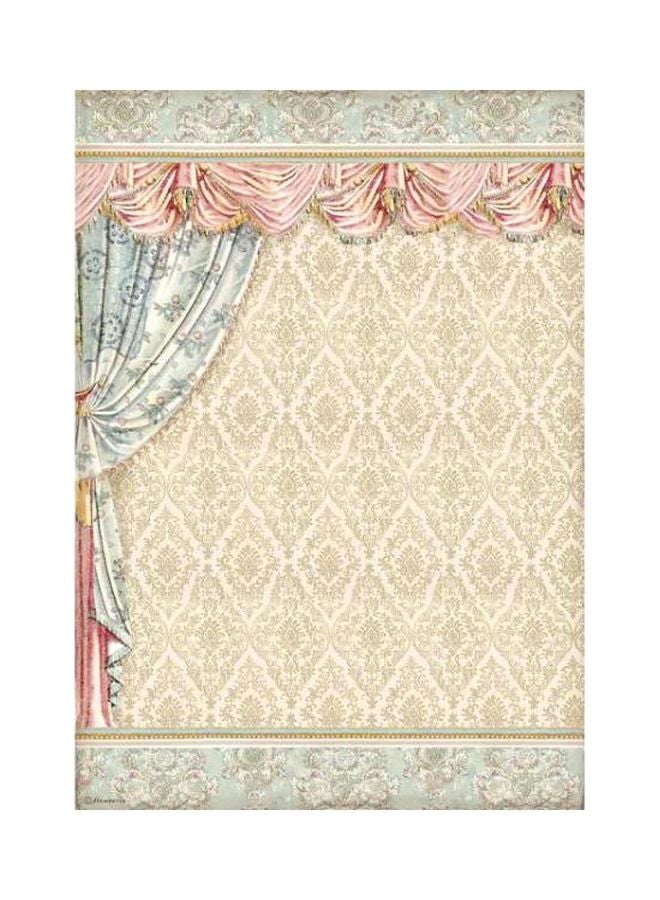 Drapery Themed Rice Paper Beige/Pink/Blue