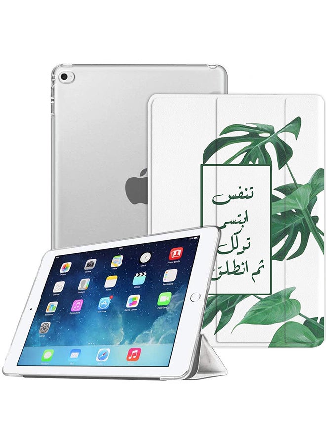 Okteq - Leather Slim Case Cover Stand With Translucent Frosted Back Protector For Apple iPad mini 5 2019/iPad 4 mini White - Image 1