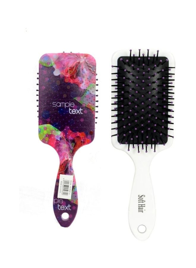 Soft Hair Sample Text Printed  Brush White/Black/Purple 22x7x3.5cm 
