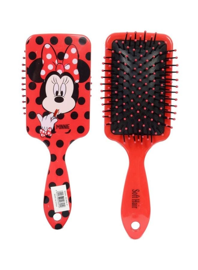 Soft Hair Minnie Mouse Printed Hair Brush Red/Beige/Black 22x7x3.5cm 