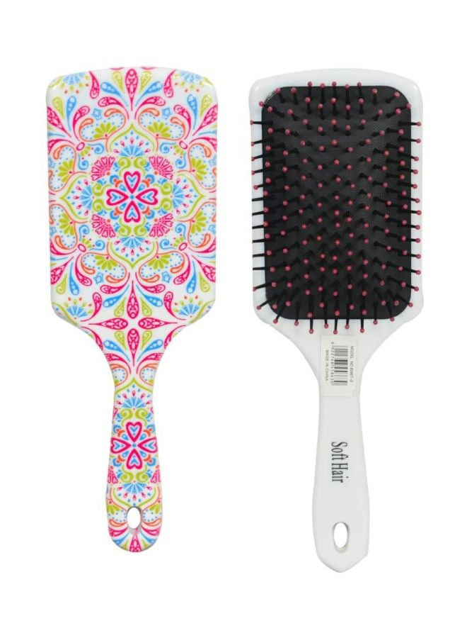Soft Hair Printed Brush Pink/Green/Blue 24.5x8.5x3.5cm  - Image 2