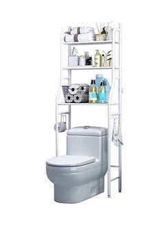 Generic 3-Tier Toilet Storage Rack White 155x65x25cm  - Image 2