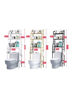 Generic 3-Tier Toilet Storage Rack White 155x65x25cm  - Image 3