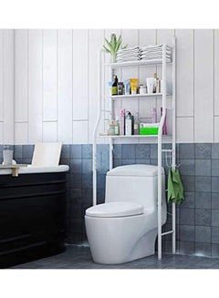 Generic 3-Tier Toilet Storage Rack White 155x65x25cm  - Image 1