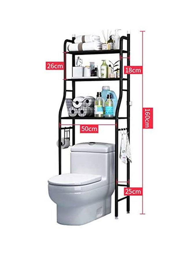 Generic 3-Tier Toilet Storage Rack Black  - Image 2