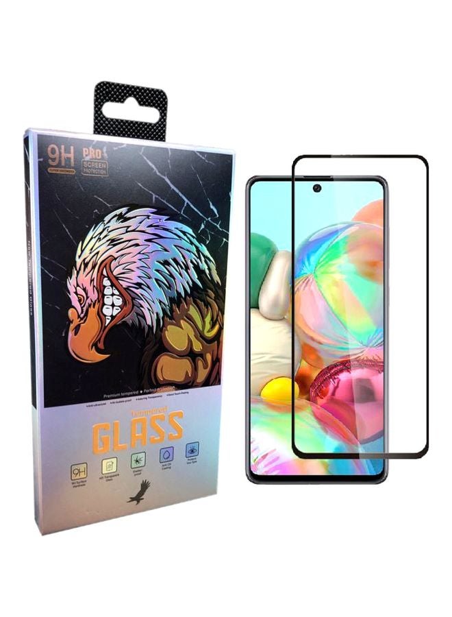 9 إتش لاصقة حماية للشاشة برو بلس من الزجاج المقوى لهاتف سامسونج جالاكسي A71 أسود/شفاف - Image 1