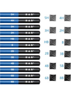 Pack Of 32 Professional Pencil Drawing Kit Blue/White/Black - v1598445390/N39943597A_3